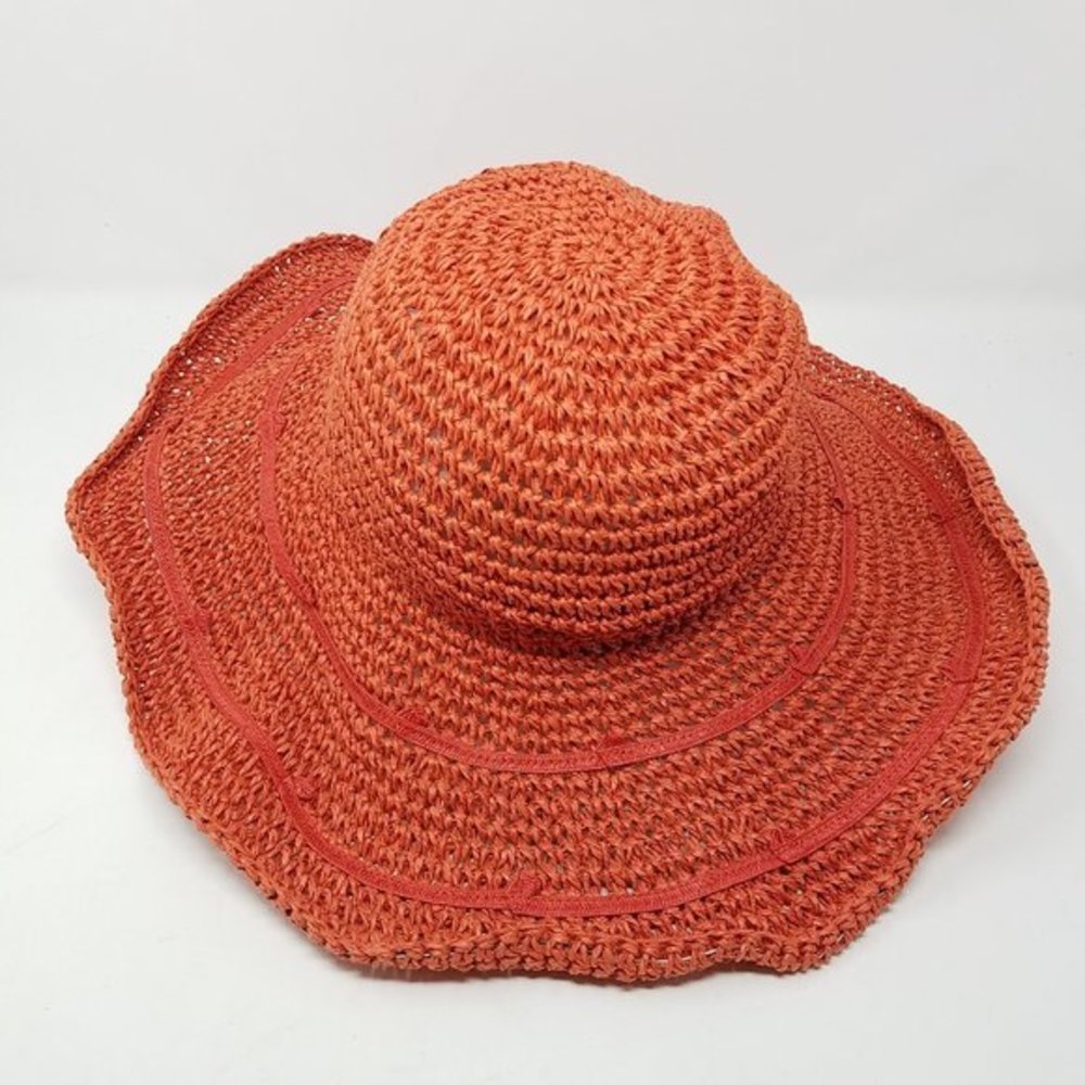 Collection Eighteen‎ hat orange paper straw OSFM